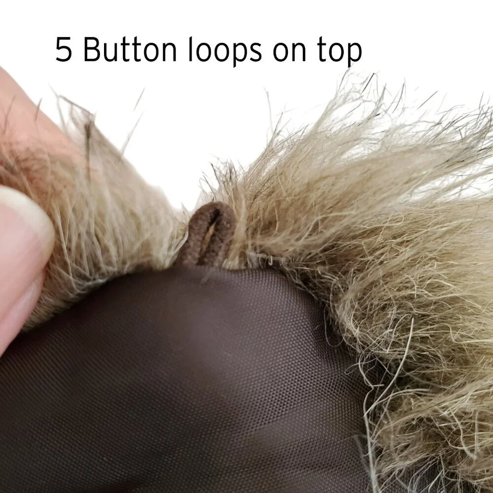 Faux Fur Collar with 5 buttons and 5 button loops 23.5 x 4